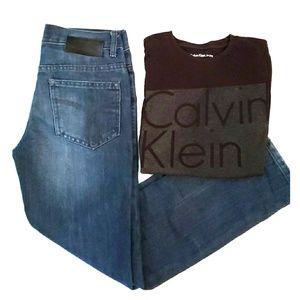 Boys Calvin Klein shirt and Jean set.